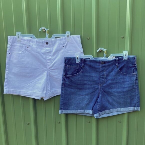 Women’s Denim Rolled Cuff Comfy Shorts 2-Pack Size XL - Picture 1 of 16